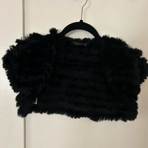 BCBG Max Azria Rabbit Fur bolero/shrug, Size S